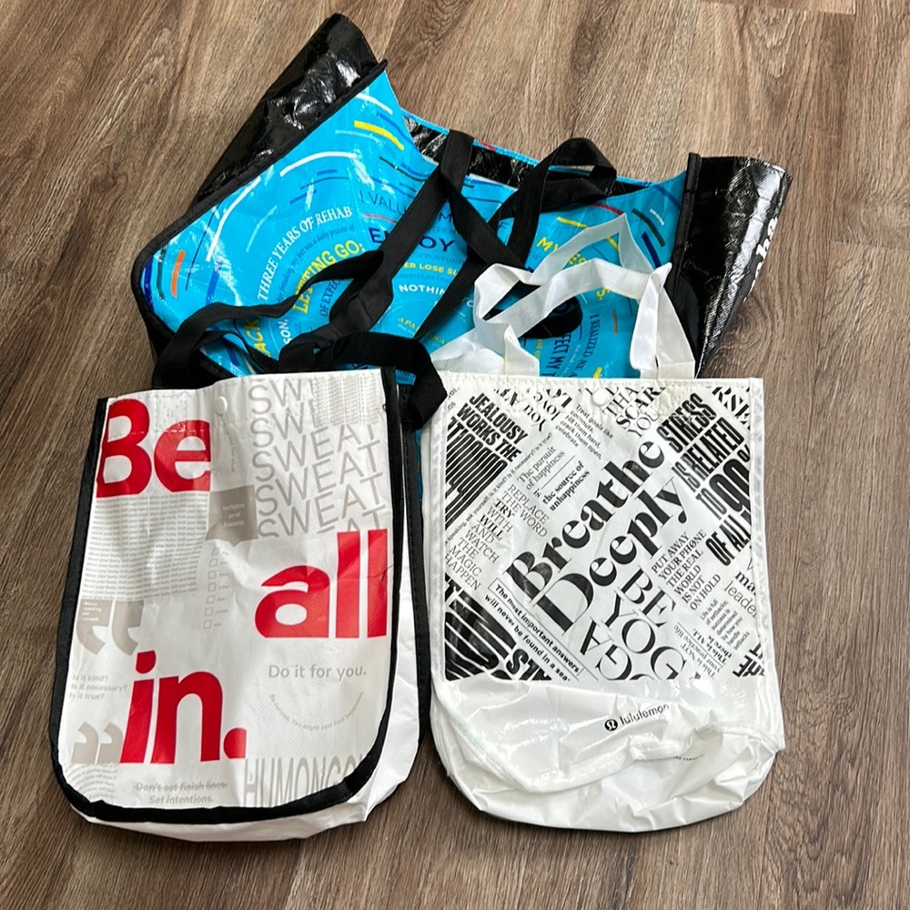 Lululemon reusable bags - 1 large and 2 small